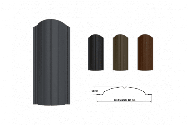 Metāla ŠTAKETA žoga dēlis DIJA+ 0.45mm Poliester  H=1.65m