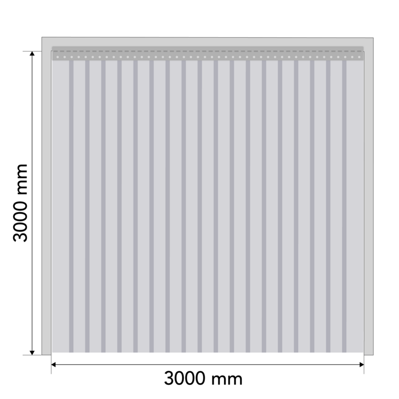 PVC slokšņu komplekts vārtu ailēm 3000×3000 mm