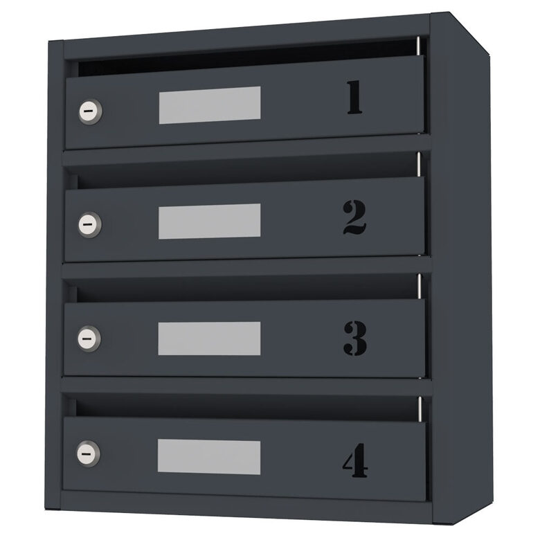 Pastkastīte Window WPB-04 ar apskates lodziņu grafīta