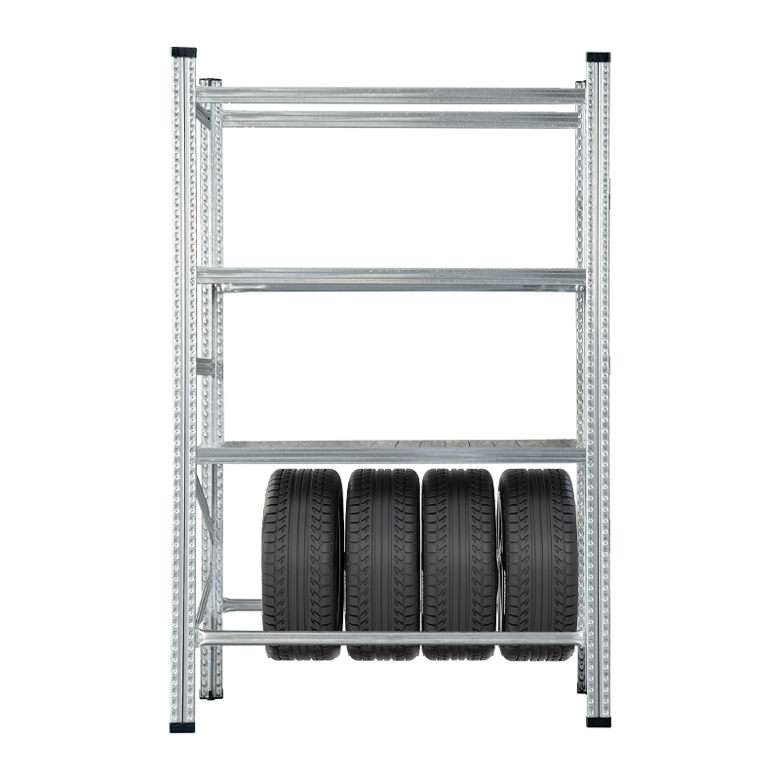 Metāla plaukti 1972x1200x500 mm, 3 plaukti, 1 riepu plaukts