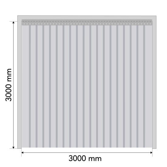 PVC slokšņu komplekts vārtu ailēm 3000×3000 mm
