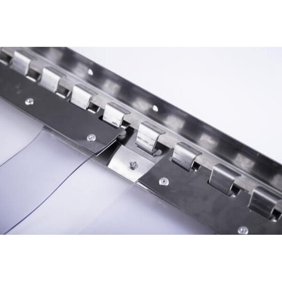 Nerūsējošā tērauda turētājs PVC aizkariem, 200 mm